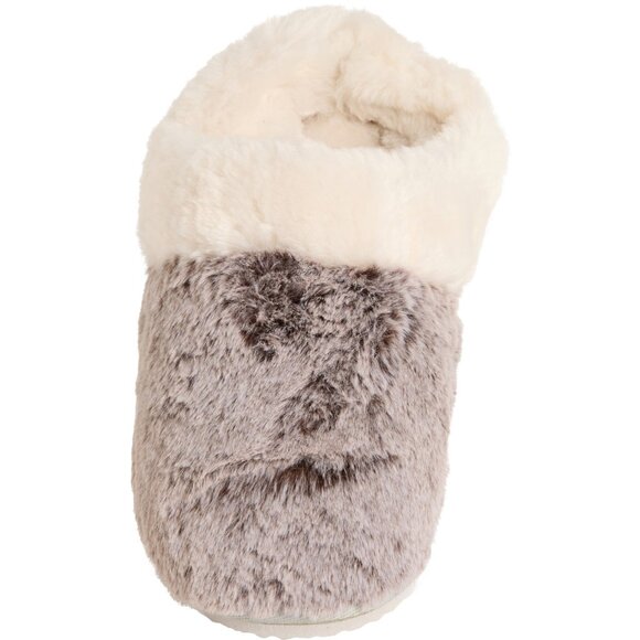NEW Lemon Tipped Faux-Fur Scuff Slippers in Medium  Charcoal For Women 1125 1s1 - Picture 5 of 5